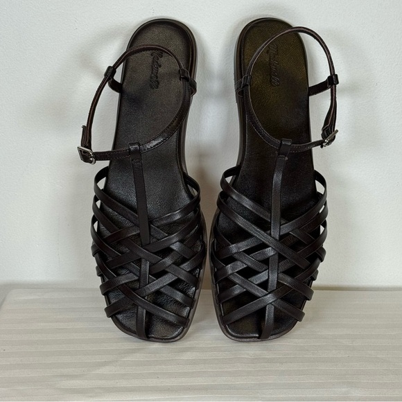 New! Madewell ‘Milano Fisherman Sandal’ Dark Brown Leather Women’s Size 10 - Picture 11 of 13